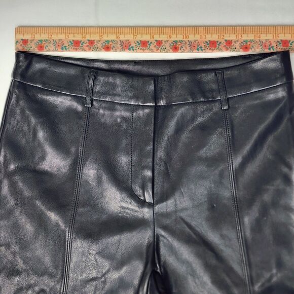 7 for all mankind Faux Leather Cropped Black Pants Size M NWT - Picture 6 of 8